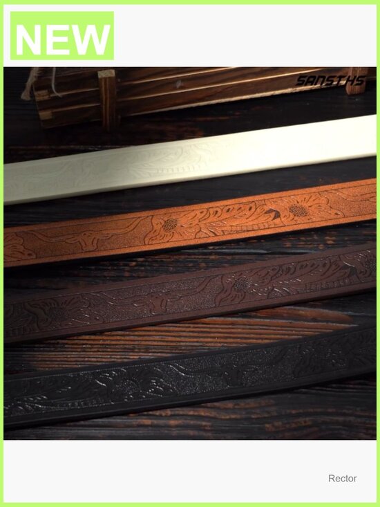 Vintage Floral Carved PU Leather Western Belt for Women main image 6